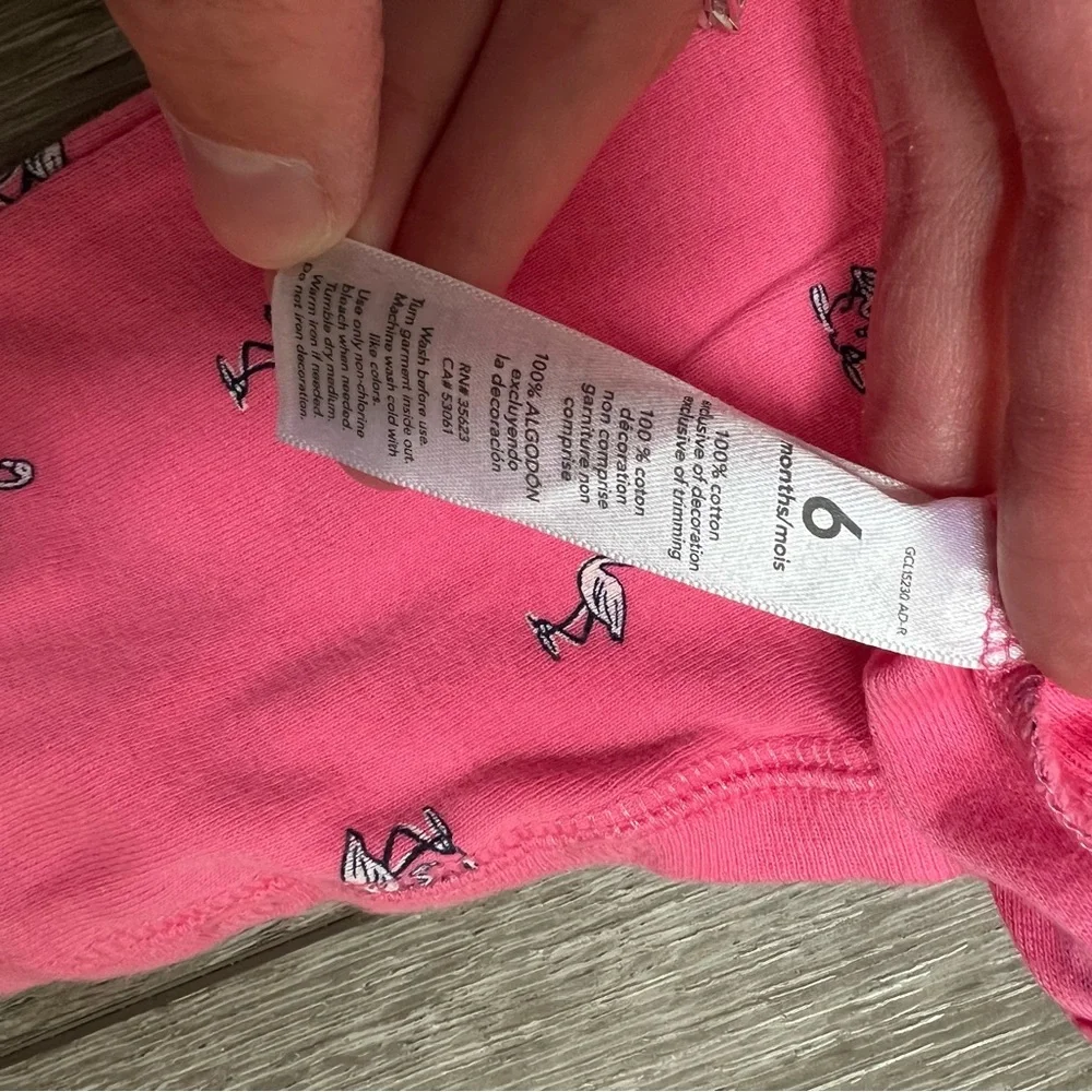 CARTERS FOOTLESS SNAP UP SLEEPER PINK FLAMINGO 6MO